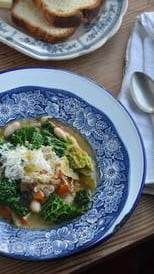 Cabbage and cannellini bean soup