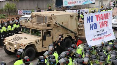 Protests as US starts to deploy anti-missile system in South Korea