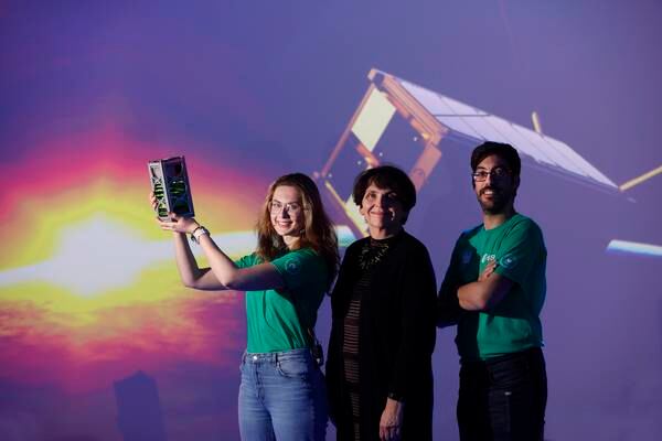 Students celebrate as Ireland’s first satellite is carried into space