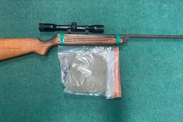Gardaí seize rifle and €2,300 worth of suspected cannabis from Cork home