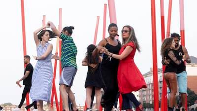 Forró dancing at Grand Canal Square: ‘I love it, it’s fun, it reminds me of Brazil’