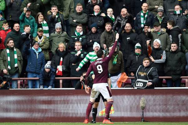 Celtic’s unbeaten run comes to a shuddering stop at Hearts