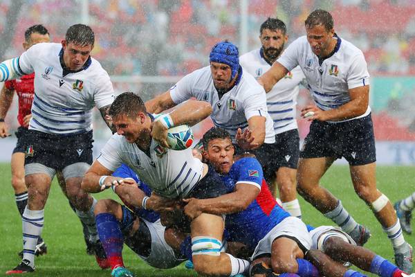 Rugby World Cup: Italy run in a magnificent seven in win over Namibia