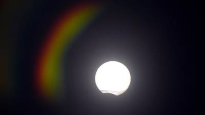 Irish stargazers catch glimpse of ‘great American eclipse’