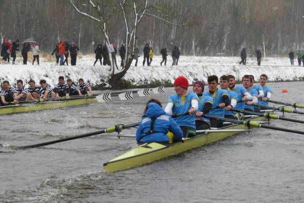 Liffey colours races an unlikely success in snow, wind and choppy water