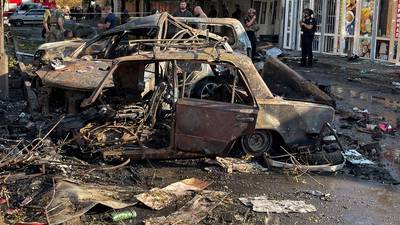 Russian strike on eastern Ukraine kills 17 as top US official visits Kyiv