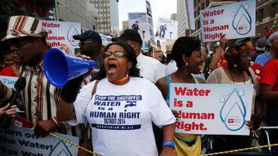 Detroit’s poorest vent anger at authorities who have turned water off
