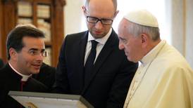 Pope Francis meets Ukraine PM in Rome
