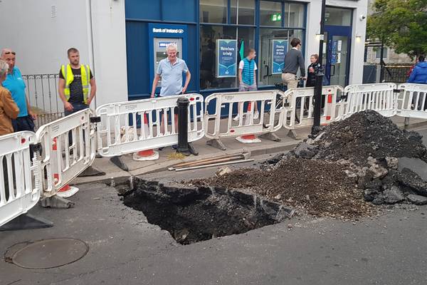 Dalkey street closed after hole appears following partial road collapse