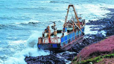 Storm Dennis washes abandoned ‘ghost ship’ onto rocks off Co Cork