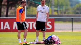 Major scare for Northern Ireland as Kyle Lafferty limps out of training