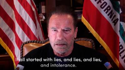 Arnold Schwarzenegger uses ‘Conan sword’ to condemn Trump as ‘worst president in US history’