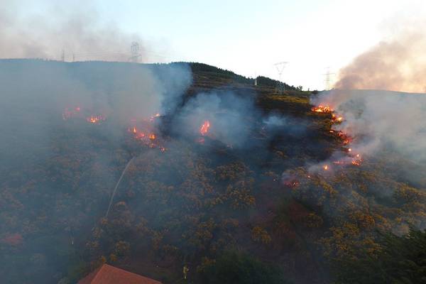 Gorse fires in Dublin mountains as dry weather takes hold