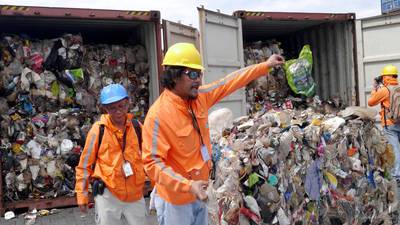 Rubbish shipment at centre of international spat arrives back in Canada