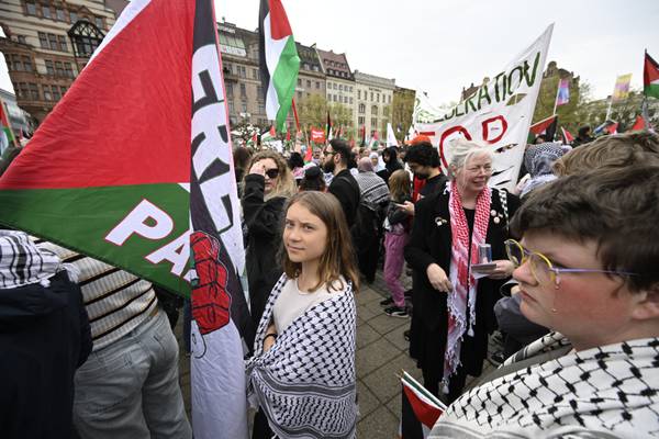 Eurovision: Greta Thunberg among thousands protesting against Israel competing in contest