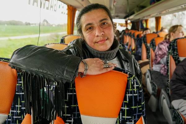 On the refugee bus to Ireland: ‘I’m going so I can save my children’s lives’