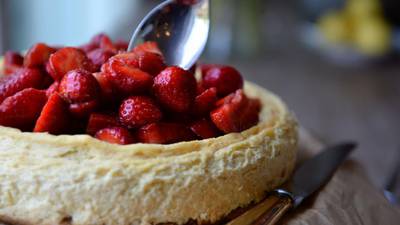 Strawberry and orange cheesecake