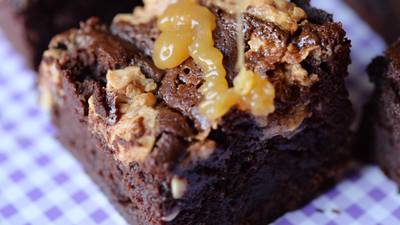 Salted caramel and peanut butter brownies