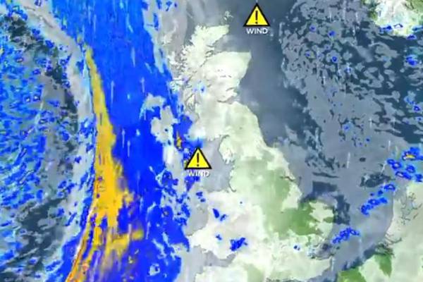 Storm Brendan: Gusts of up to 128km/h to hit UK