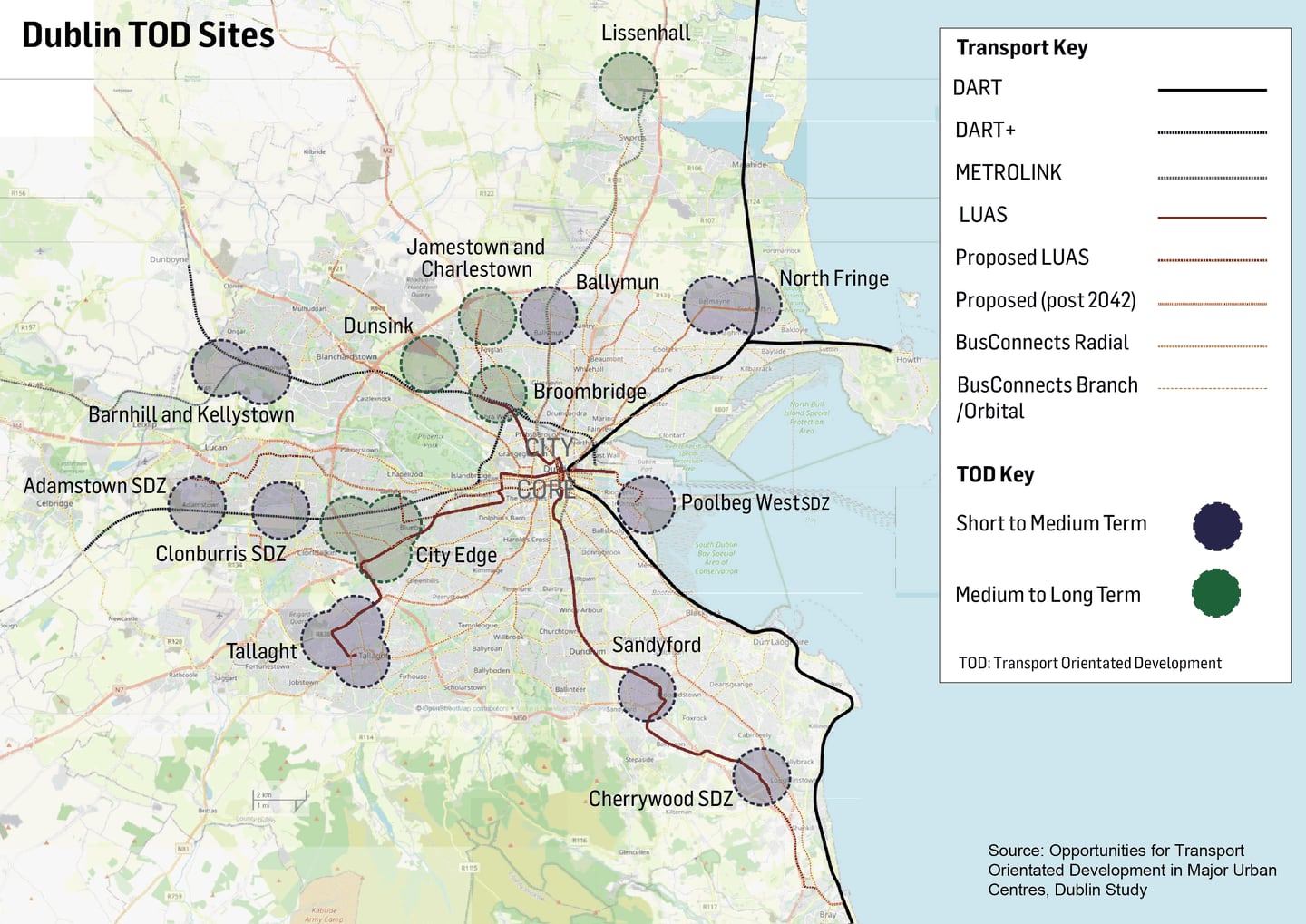 Dublin TOD Sites. Graphic by Paul Scott
