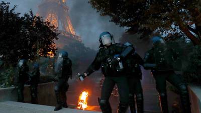 Tear gas and water cannon used at fan zone during Euro 2016 final