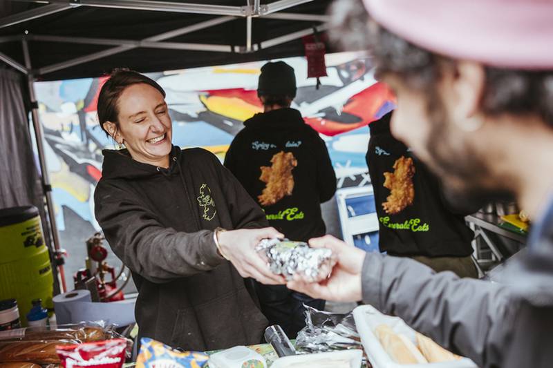 Irish staples - the chicken fillet roll and spice bag - a sellout success in London