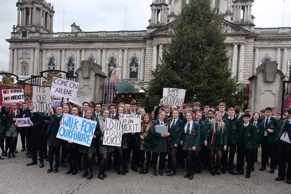 Belfast students stage school walkout over Brexit deal