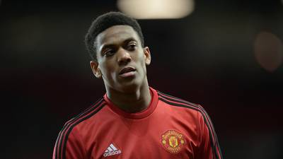 Anthony Martial  limps off in warm up for Manchester United