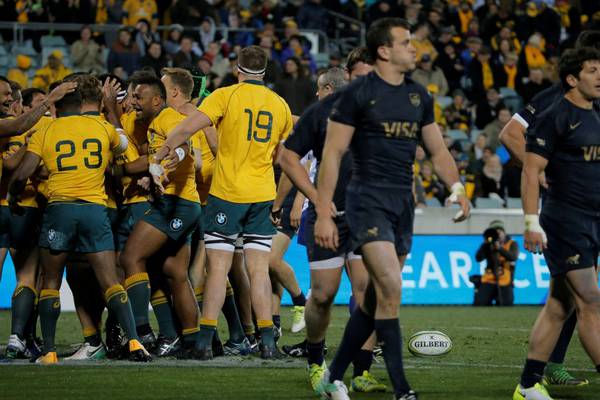 Australia rally to down Pumas and earn first Rugby Championship win