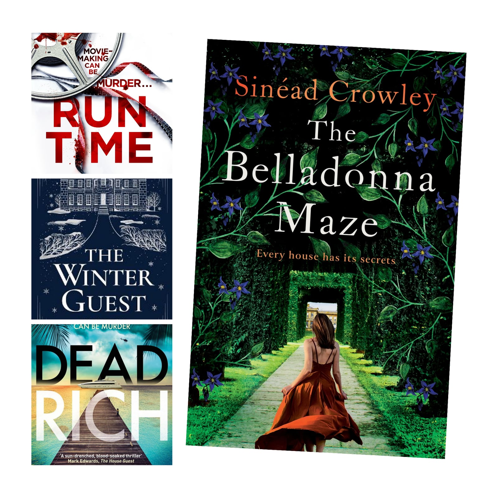Crime writing at its finest: Run Time, The Winter Guest, Dead Rich and The Belladonna Maze