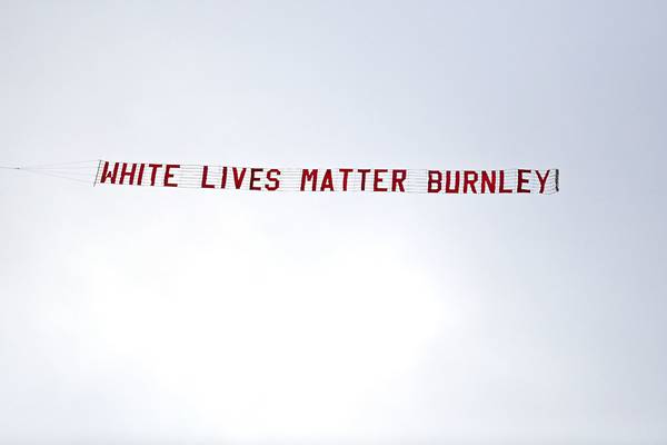 ‘White Lives Matter’ banner flown above Man City v Burnley