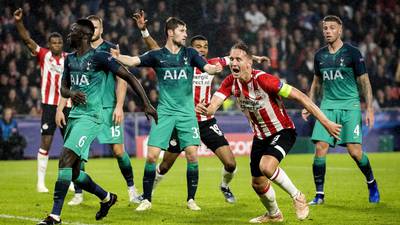 Hugo Lloris sending off proves costly as Spurs held by PSV