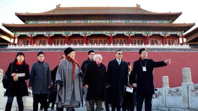 Higgins begins state visit to China with tour of Forbidden City