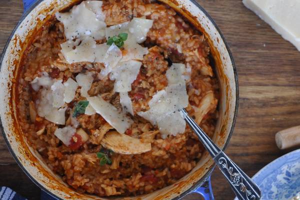 Baked tomato risotto