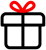 Black present outline with red bow